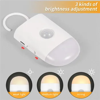 1 бр. магнитен сензор PIR на човешкото Тяло, за защита на очите, USB зареждане, индукционный лека нощ, монтиран на стената lcd led нощна светлина за спални