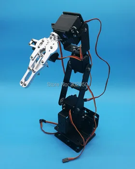 1 комплект Черен Алуминиев Робот 6 DOF Arm Технологична Claw Mount Kit Степенна Роботизирана Ръка MG996R Сервомашинки (по избор) За Arduino САМ Робот