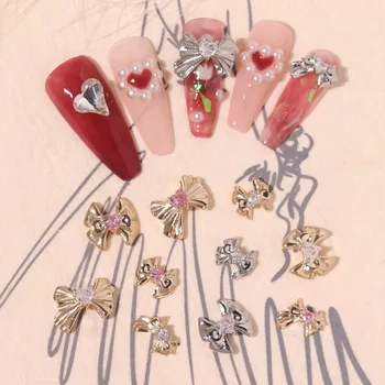 10 бр. Цветни висулки за дизайн на ноктите, луксозен сплав, циркон, декорации за нокти, 3D блестящи кристали и кристални, с аксесоари за маникюр, направи си сам