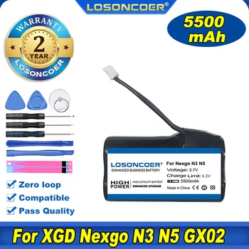 100% Оригинална батерия LOSONCOER 5500 mah за XGD Nexgo N3 N5 N86 GX02 POS литиево-йонна батерия
