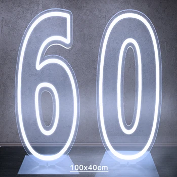 100 см големи цифри 1 неонова 39-инчов RGB мига акрилни цифров лампа, сладки 1 16 18 21 летен подарък за рожден ден, детски лека нощ