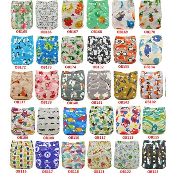 30 Опаковки Идентичност на тъканта своята практика за памперси Ohbabyka за Еднократна употреба, бебешки пелени с животни и принтом, детски водоустойчив джоб на пелени, Регулируеми