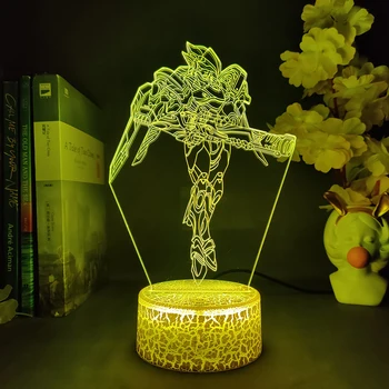 3D Игри Лампа Gamers Pharah Figure Overwatches нощна светлина RGB Настолни Лампи Готин Подарък За Рожден Ден Декор Спални Игрови Аксесоари