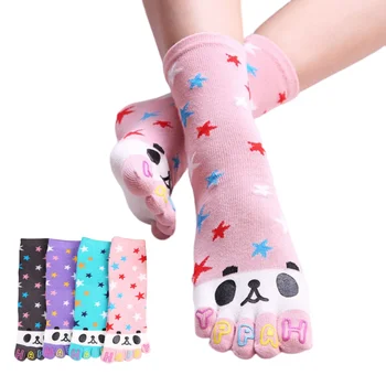 4 чифта/лот, дамски чорапи с пет пръста, памучни чорапи с разрезным пръсти в средната част, женски японски дамски чорапи с пръсти, сладки чорапи с чорапи
