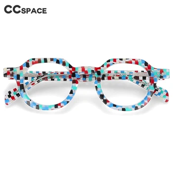 49875 Ацетатные цветни мозаечни компютърни очила със синя светлина, реколта мъжки и дамски рамки за очила