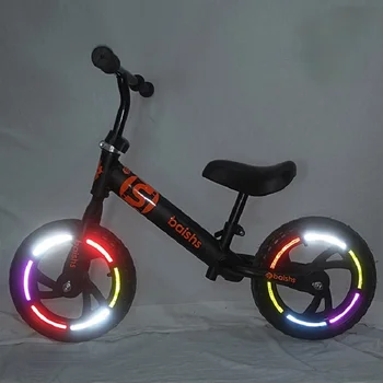 6 бр. Цветни светлоотразителни лепенки за велосипедни гуми на ръба, Светлоотразителни стикери за детски велосипед, Светлоотразителни стикери за нощно каране, Предупреждение за сигурност