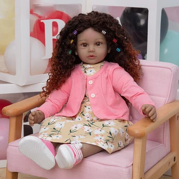 60 см Reborn Baby Dolls Черна Кожа, като на Африкански тялото Тоддера, новородени играчки Bebe, кукла, добра опаковка, подарък за деца на рожден Ден