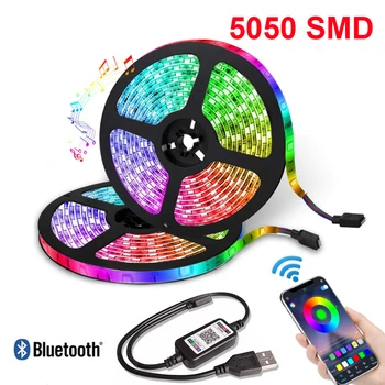 Bluetooth RGB светодиодна лента SMD 5050 1/2/5/10 м, внасяни диод лента Гъвкава led лента осветление стая декор USB 5 НА подсветката на телевизора