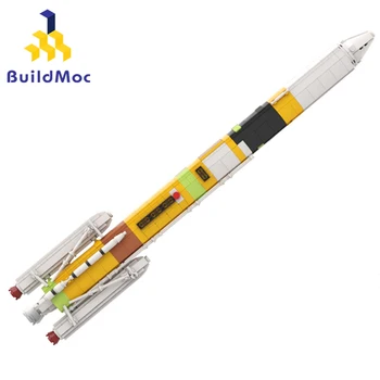BuildMoc Японски Мащаб 1:110 H-IIA Супер Ракета Градивен елемент на Набор от Ракетоноситель Автомобил Колекция от Тухли, Играчки, Подаръци За Деца