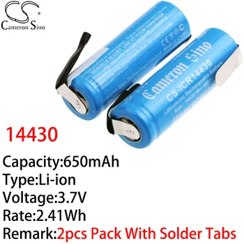 Cameron Sino Литиева батерия от 3.7 На 14430 Акумулаторна батерия 650 mah 2 бр. в опаковка с припой