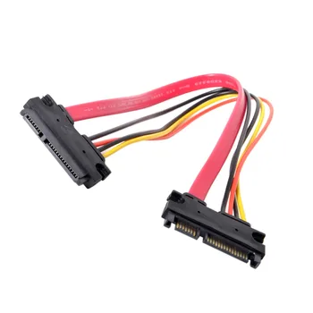 CY Zihan SATA III 3.0 7+15 22 между пръстите удължителен кабел за захранване и за пренос на данни SATA един мъж към една жена на 30 см, червени на цвят