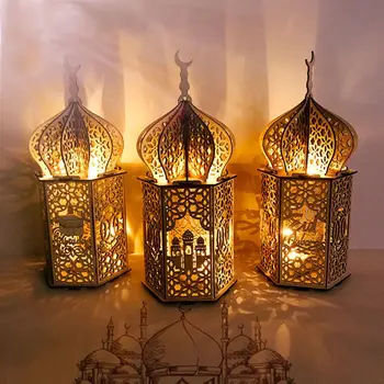 Eid Mubarak Light Дървена Led Лампа за Украса на Двореца Рамадан Декорация за Двор На закрито на открито Дейности Партита Директен Доставка