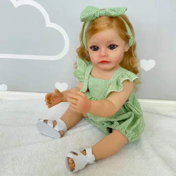 FBBD55CM Възстановената Кукла за най-Малките Момичета SueSue, Силикон Водоустойчив Играчка за Къпане, Ръчно Рисувани с 3D-изображение на Видими Вени