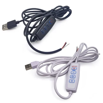 Led Димер Dc 5 v, USB-порт, Линия за Захранване С Регулируема Яркост, Подходящ Цвят Удлинительный Кабел С Ключ за Включване-Изключване, Адаптор За Led Лампи