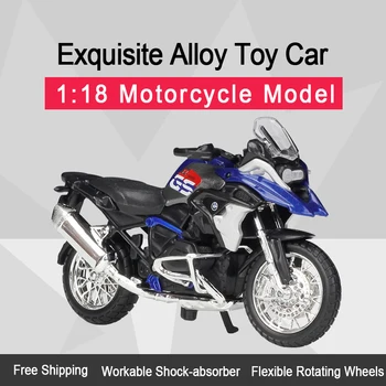 MAISTO 1:18 R1200GS 2017 Molded под налягане модел на мотоциклет от сплав, Работоспособная играчка-Амортисьор за детски подаръци, Събиране на играчки