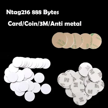 Ntag216 NFC Антиметаллическая Стикер 13,56 Mhz Ntag 216 RFID-Карти и Смарт карта NFC Монета на Етикета Стикер RFID Етикети За Всички Телефони на NFC