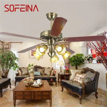 SOFEINA Класически Вентилатор на Тавана Голям 52-Инчов Модерен Просто Лампа С Дистанционно Управление на LED за Дома За Хол