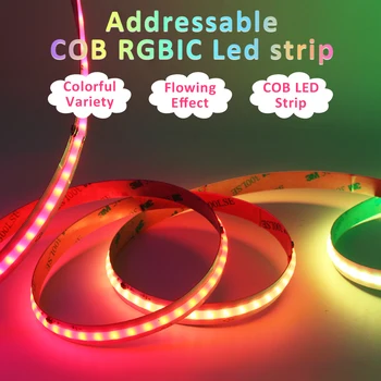 WS2811 Адресуемая Led Лента COB RGBIC Постоянен Ток 24 На 5 М 480 светодиода/m Dream Color Pixel Течаща Вода Flowing Flex Ribbon Room Decor