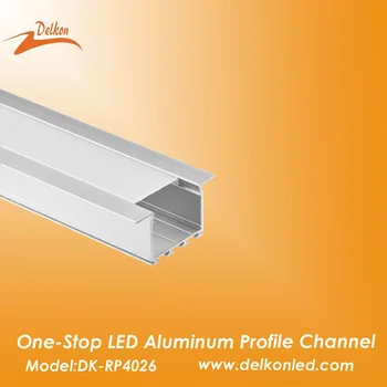 алуминиев профил 40 * 26 мм за светодиодни ленти с рассеивателем млечен цвят, тапицерия на вградените led алуминиева канал за стените и тавана