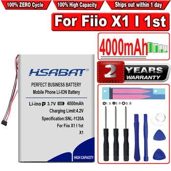 Батерия HSABAT 4000 ма за играч на Fiio X1 I 1-во поколение ред 4 + жак