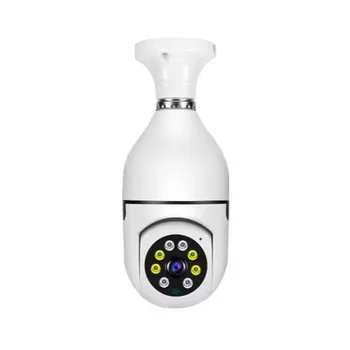 Безжична камера за сигурност с крушка E27 с мощност 200 W, домашна камера с панорама 1080P, Wi-Fi мобилен телефон, аларма