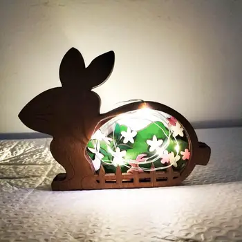 Бъни led лампа с выдалбливанием, творчески декоративна лампа на батерии, 2 стил, Великденският заек, декор, лампа, Аксесоари за партита