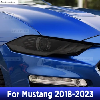 За Mustang 2018-2023, предната фаровете на колата, защита от надраскване, нюанс на предната лампа, защитно фолио от TPU, аксесоари за ремонт, стикер