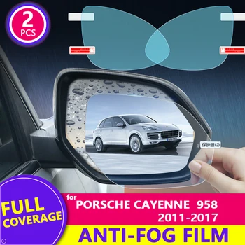 за Porsche Cayenne 958 2011-2017 Фолио за Огледала за обратно виждане HD Противотуманная, Против Надраскване, Непромокаемая Стикер на Автозеркало, Автомобилни Аксесоари