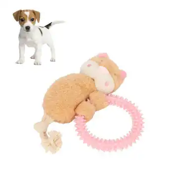 Играчка за никнене на млечни зъби кученце, Облекчава сърбеж, Почиства Зъби, Масаж на венците, плюшен кукла, кръгла дъвчене играчка TPR, играчки за кучета