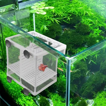 Изолиращ екран кутия за развъждане на аквариумни риби, Мрежест инкубатор-селекционер за аквариум, Марлевая капан, Аксесоари за аквариум