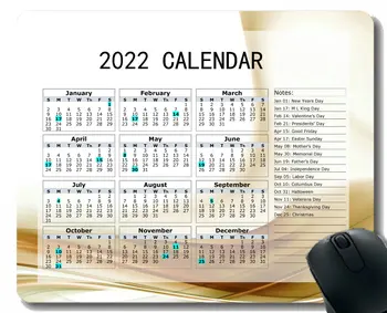 Календар 2022 година Подложка за мишка, Линия на вятъра, Вълните, Бели Дробове нескользящие гумени подложки за мишки