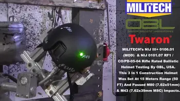 Каска MILITECH FAST High Cut 3 в 1 НИП 0101.06 III + и НИП 0101.07 RF1 НИП 0106.01 (министерство на отбраната), който е съвместим с тестовым видео материал ОБЛ