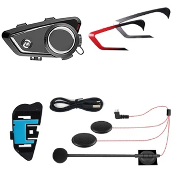 Каска за мотоциклет езда, Bluetooth слушалка, труден, издател, вградена интерком система и функция за споделяне на музика, се прилагат към служебно правоотношение наполовина