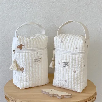 Корейската стеганая бродирана чанта за памперси, Органайзер за детски тоалетни принадлежности, чанта за майката, чанта за съхранение на пелените, за да има майката, Преносими чанти
