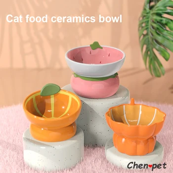 Купа за котки под формата на приятен плод, Висококачествена Керамична купа за котки, Стоки за домашни любимци, храна за котки и пиенето, аксесоари за котки, домашни любимци,