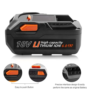 Литиева Батерия 3-то поколение 6.0 Ah 18V Замяна за Безжични електрически Инструменти Ridgid 18V Литиево-йонна Батерия R840084 R840087 R840087