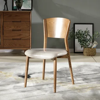 Мебели за гардероб от масивно дърво, Трапезни столове, Модерен минималистичен Домакински стол с облегалка, скандинавски стол за почивка в ресторанта на хотел G