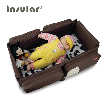 Многофункционална чанта за мама и бебе, които можете да носите в ръка, сгъваема пътна легло, супер удобна чанта за бебешки пелени