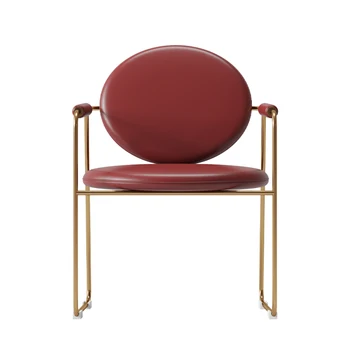 Модерен дизайн, червено-зелен, осеян кожена кърпа метален стол, маса за Хранене, столове