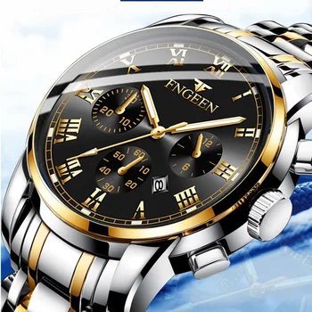 Модни ежедневните бизнес часовници, ультратонкая водоустойчив експлозивна модел, кварцов часовник с черен метална каишка