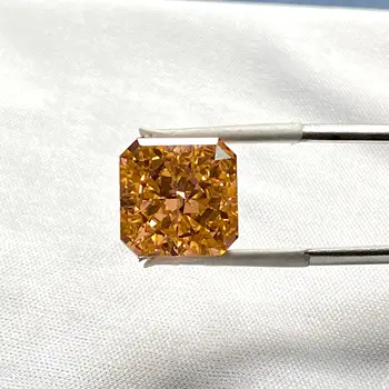 Морганит оранжево квадратен натрошен лед кройка CZ Высокоуглеродистый диамант лаборатория диаманти, циркон 5A + за бижута