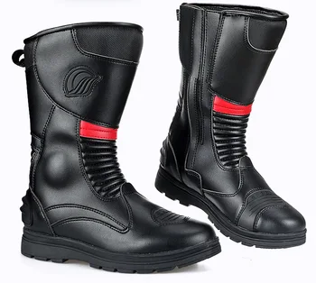 Мъжки обувки за мотокрос, непромокаеми ботуши за езда на мотоциклет, защита на краката, обувки от микрофибър