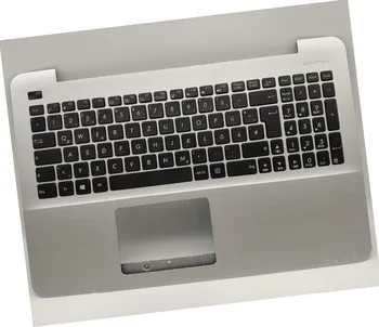 Немска клавиатура за Asus F555LA, F555LB, F555LF, F555LD, F555LP, сребрист акцент за ръце (GR8808)