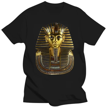 Нова сублимационен печат бяла тениска с образа на фараона Тутанкамон, маска за мумии на египетски подарък топ