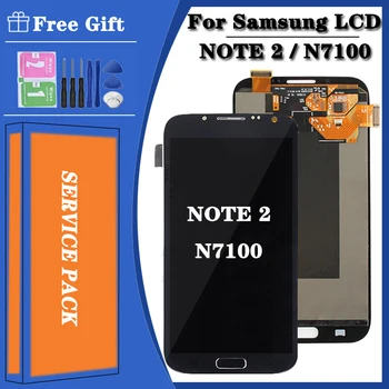 Новост За Samsung Galaxy Note II 2 N7100 LCD Сензорен дисплей, Дигитайзер, възли За Samsung Note2 N7105, Резервни Части за LCD дисплей
