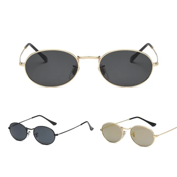 Овални Слънчеви Очила, Мъжки, женски Реколта Мъжки Дамски ретро Слънчеви Очила с Кръгли Очила S8006