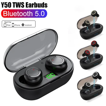 Оригинални Слушалки TWS Y50 Air Pro, Безжична Bluetooth Слушалка с Микрофон, Сензорно Управление, Слушалки Fone Bluetooth, Безжични Слушалки