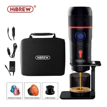 Портативна машина за еспресо HiBREW за колата и дома, DC12V Tea Expresso Подходящ За Nexpresso Dolce Pod Capsule Coffee Powder H4