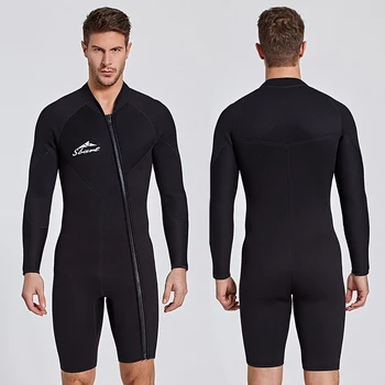 Професионален едно парче водолазный костюм с дълги ръкави 3 мм, мъжки бански костюм, костюм за гмуркане, топлоизолационна слънцезащитен костюм за сърф