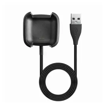 Сменное USB зарядно устройство за смарт часа Fitbit Versa2, поставка за USB-зарядно устройство, кабел за зарядно устройство, скоба за кабел, аксесоари за докинг станция